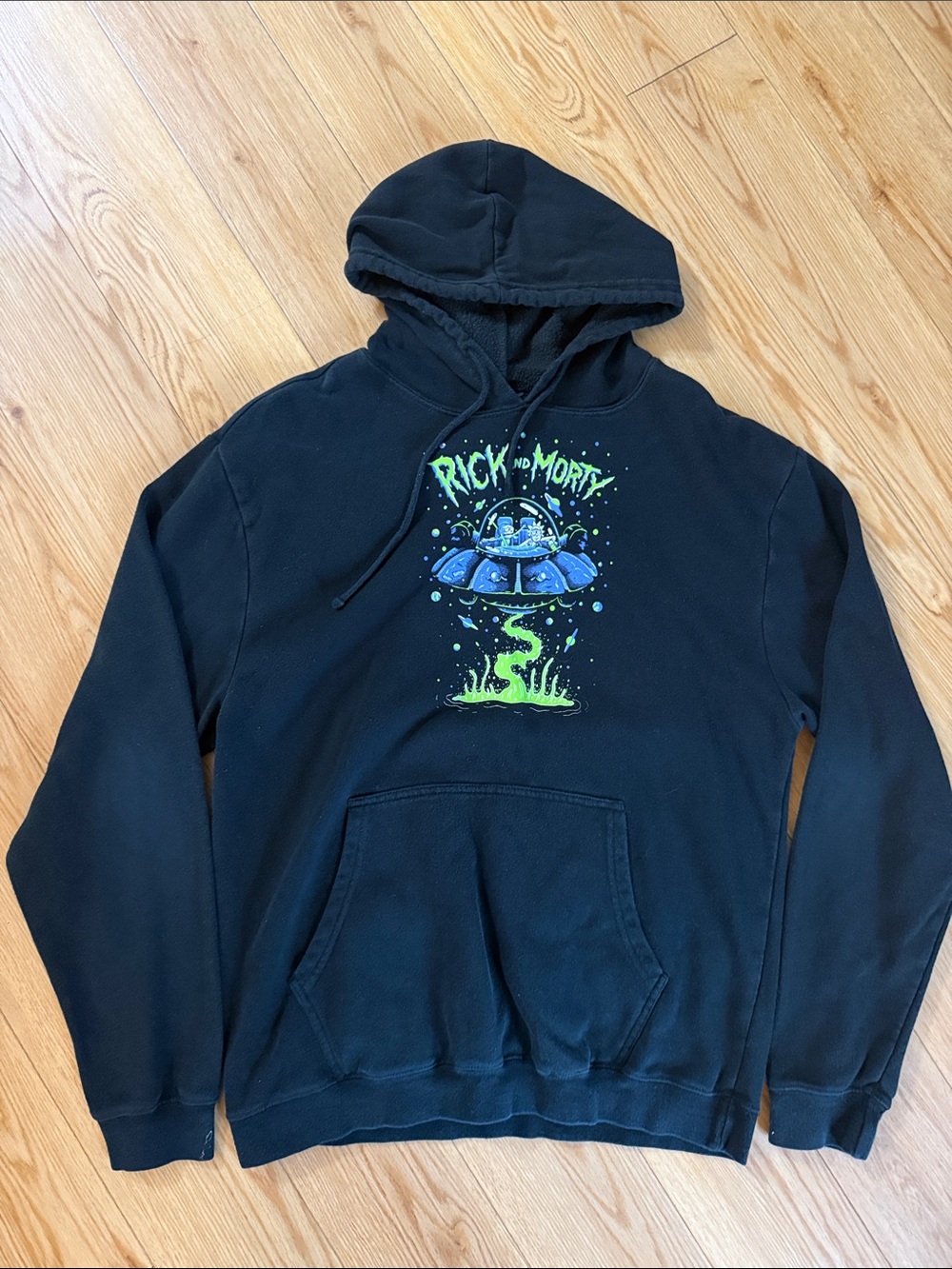 Black Graphic Hoodie - Rick and Morty